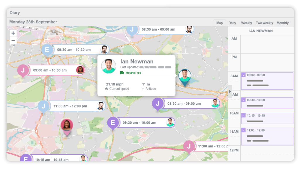 Real time vehicle tracking and scheduling