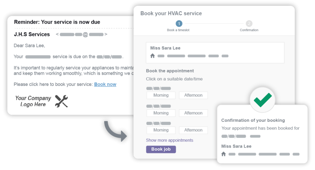 HVAC software with service reminders portal
