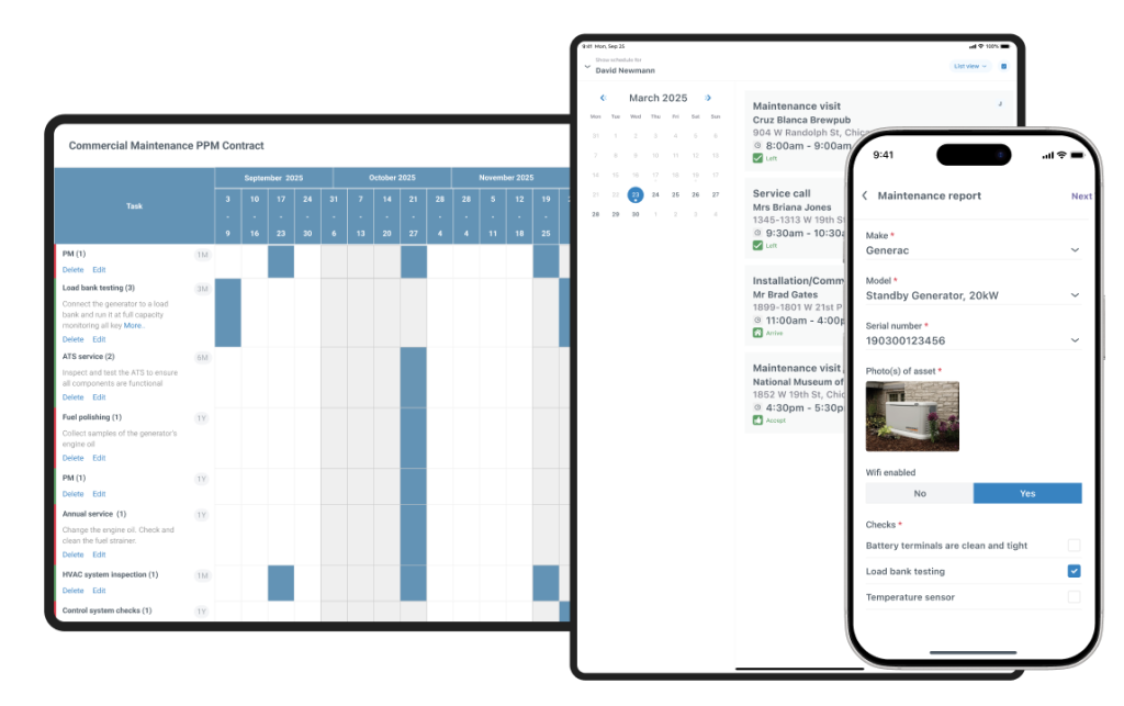 3 views of generator PPM on different devices