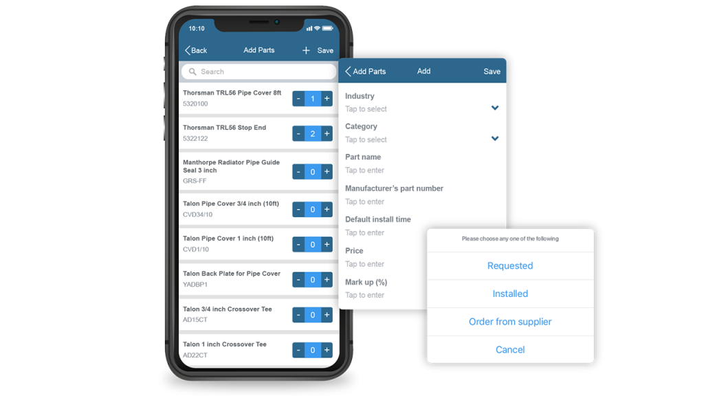 assets add parts mobile US