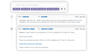 customer database communication logs