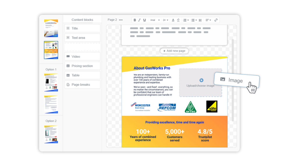 sales proposal builder