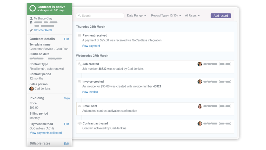 Contract set up wizard