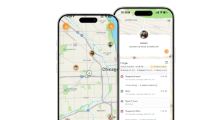 Real-time vehicle tracking in mobile app