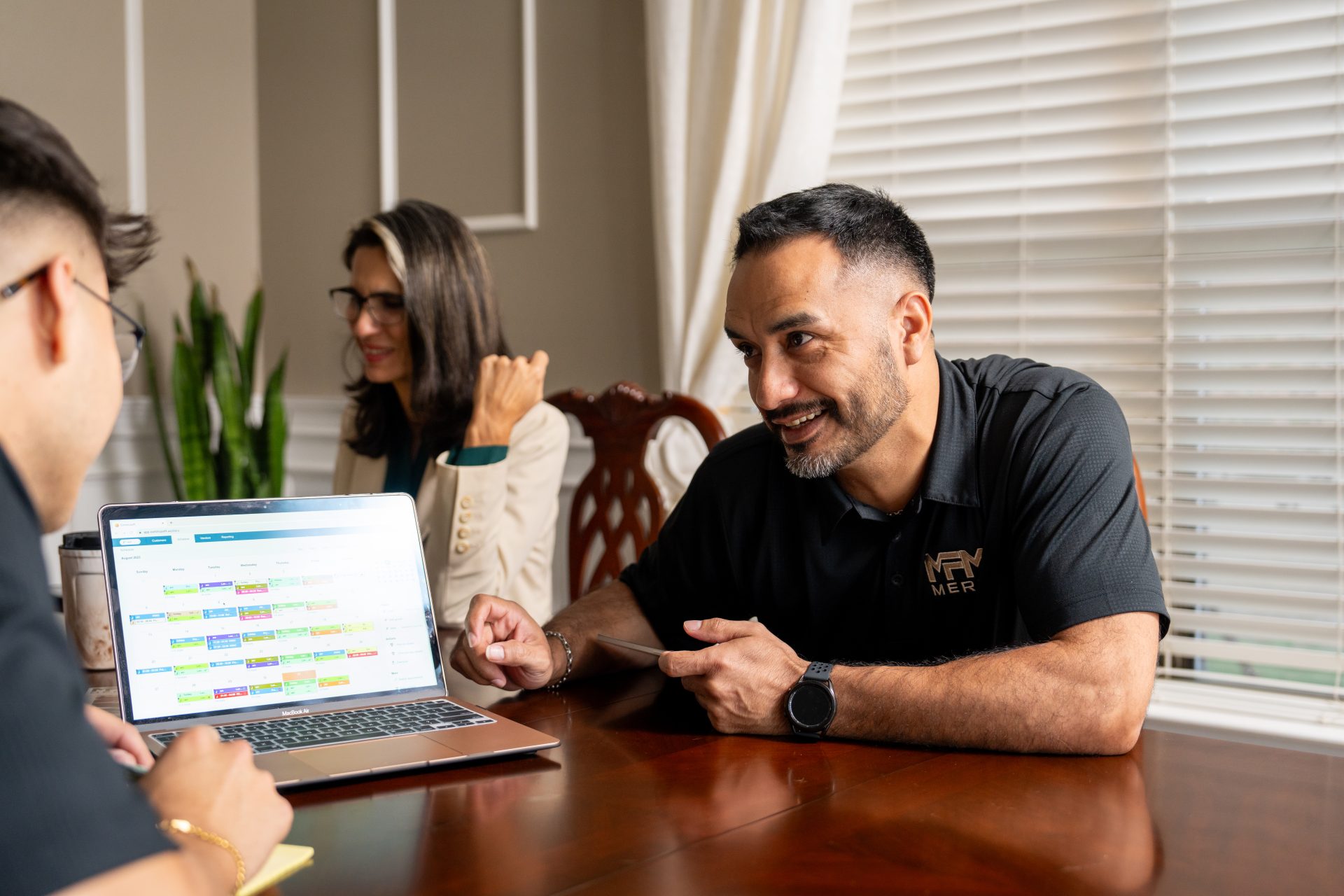 Merit Facility Management looking at Commusoft's job scheduling feature on desktop