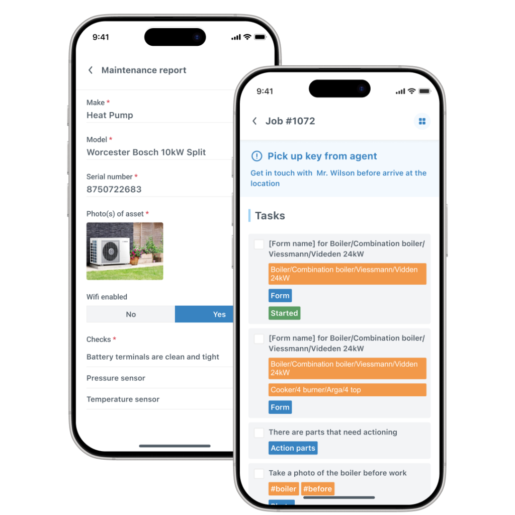 Mobile onsite tasks and job report