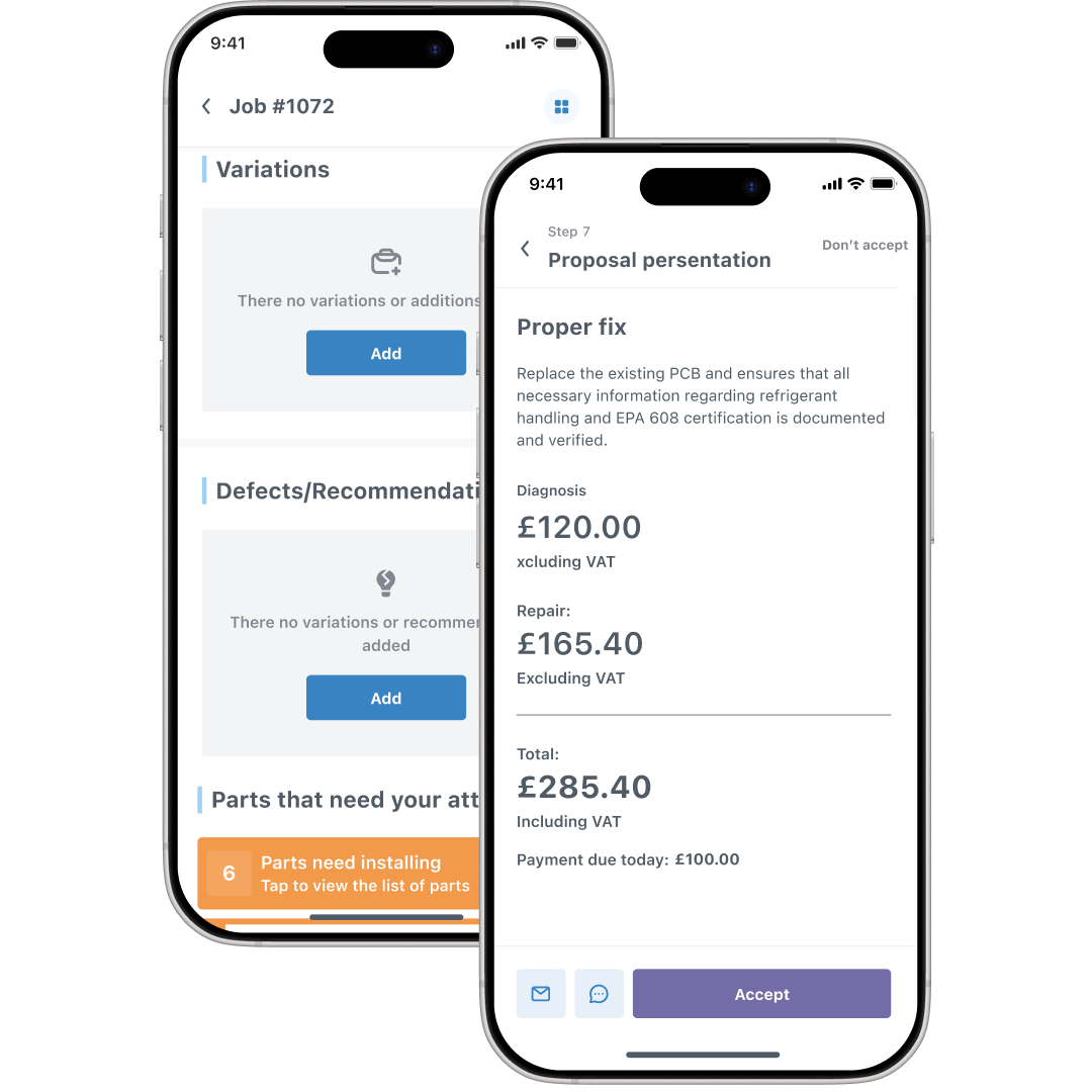 Job details and proposal in mobile view