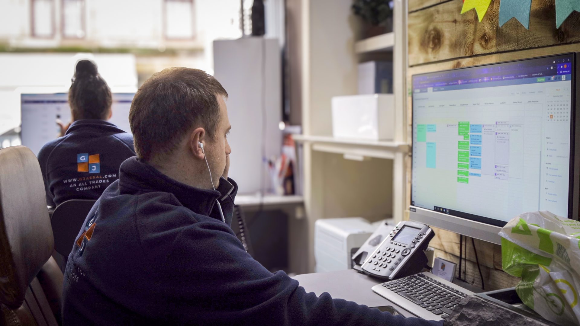 G Jassal All Trades office staff working on computer