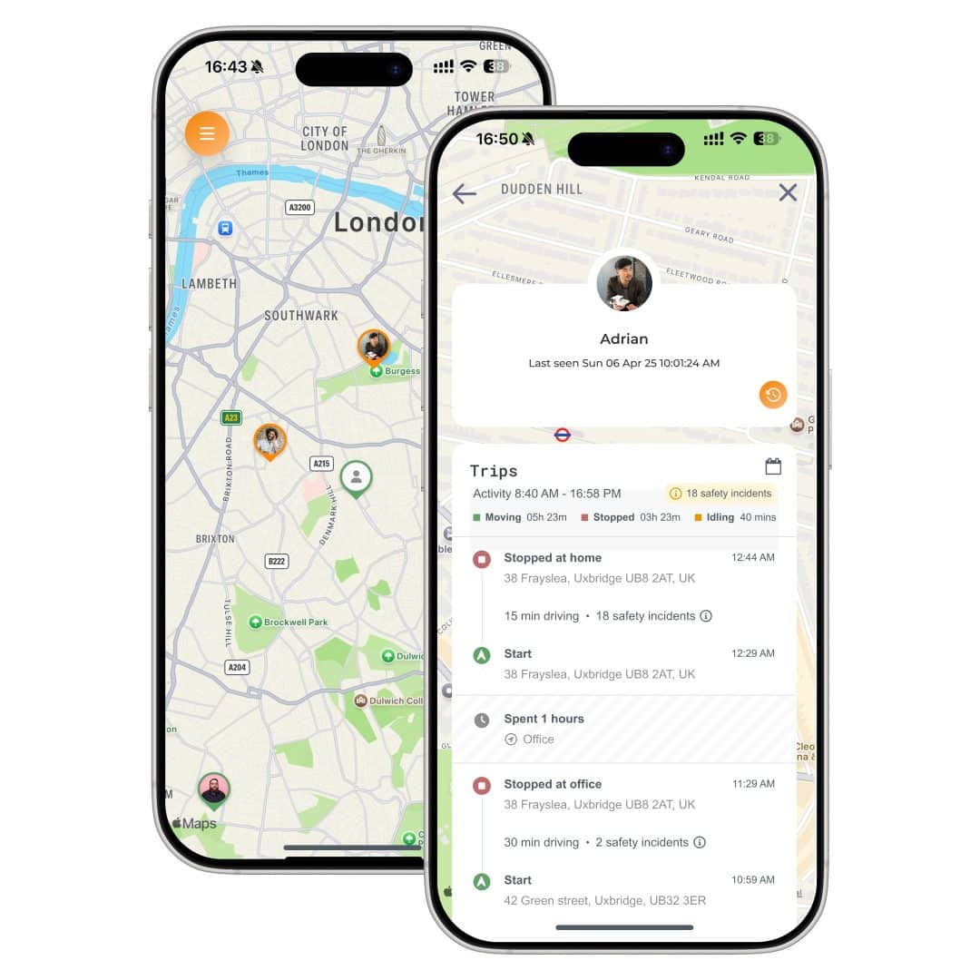 Real-time vehicle tracking in mobile app