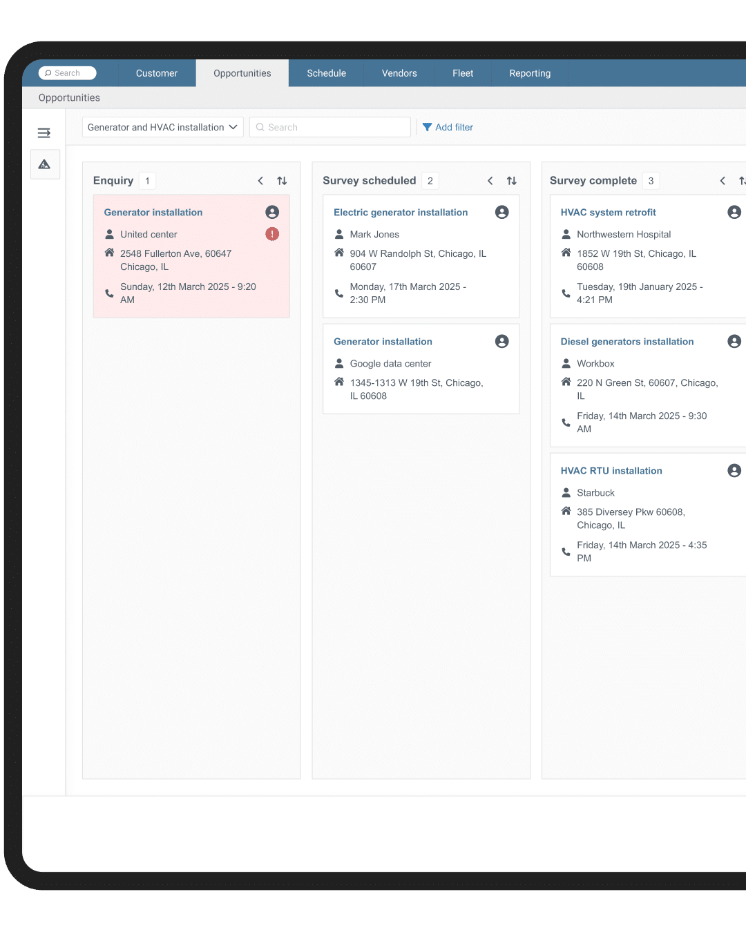 Opportunity dashboard