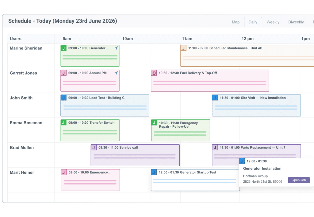 Technician Schedule