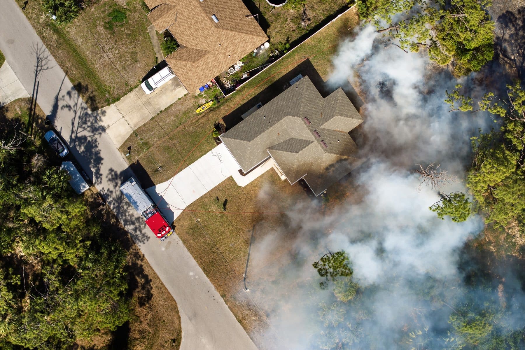 residential area affected by wildfire