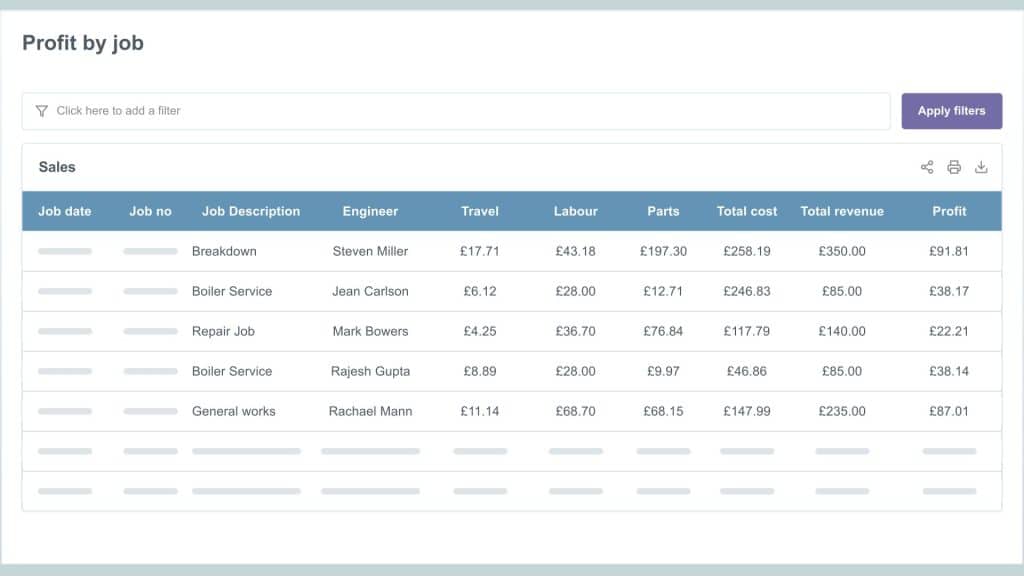 Cost tracking spreadsheet