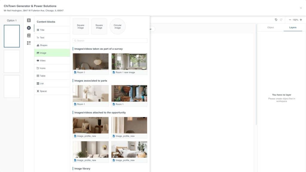Professional quote builder