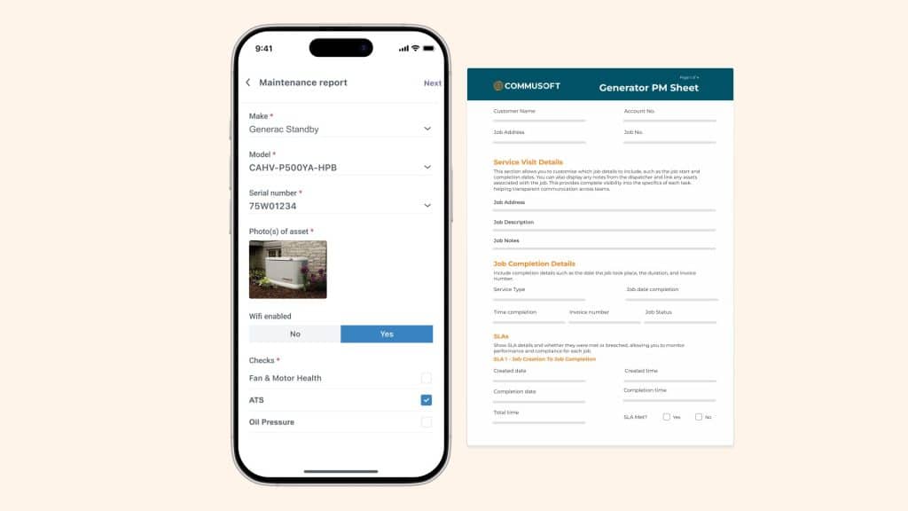 Asset description and custom forms